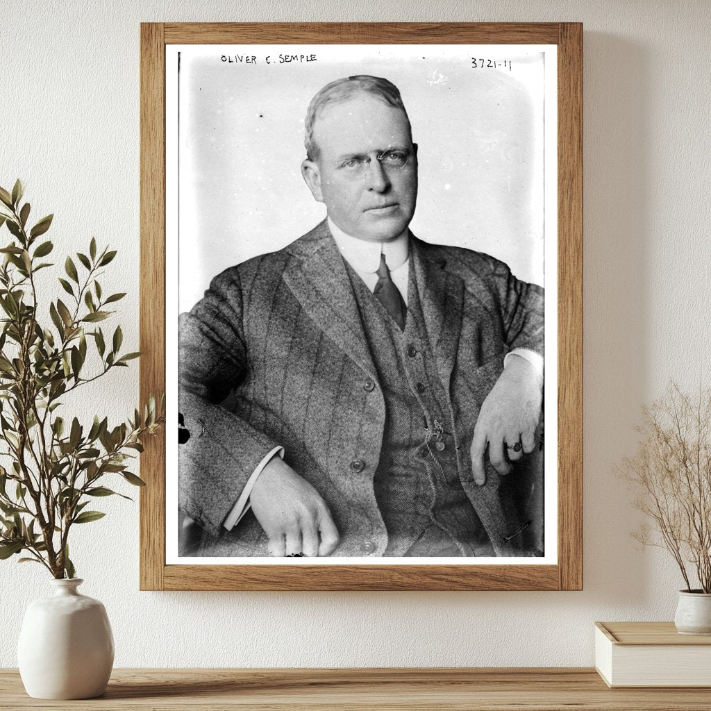 Historic Oliver C. Semple Print, Vintage Art