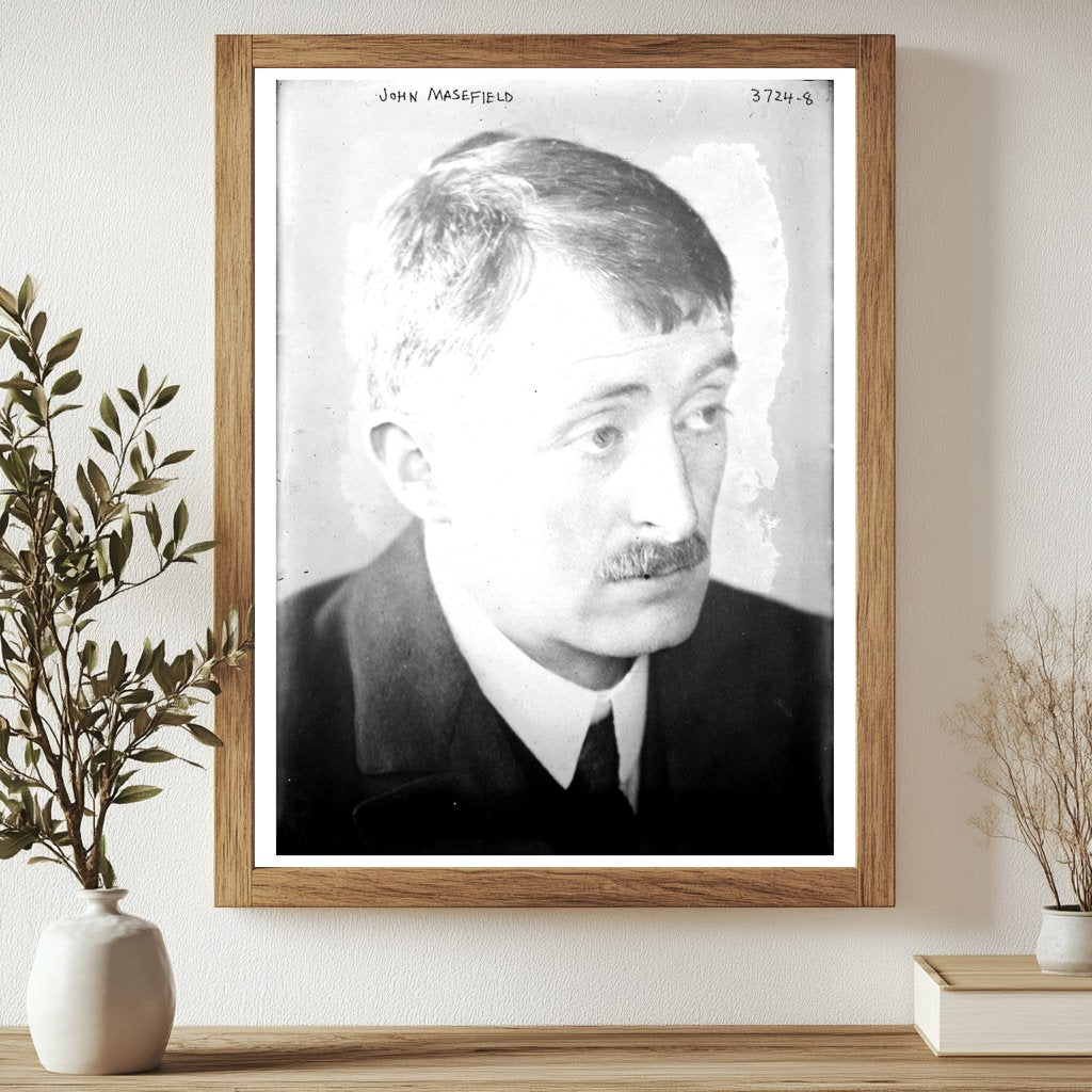 Historic John Masefield Print, Vintage Art