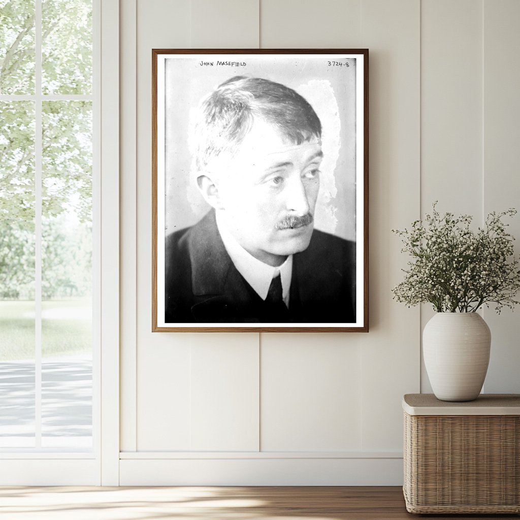 Historic John Masefield Print, Vintage Art