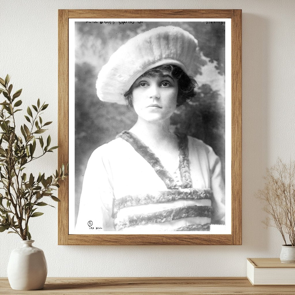 Historic Alice Brady's Skating Cap Print, Vintage Art