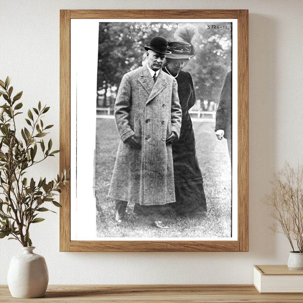 Historic E.H. Gary and wife Print, Vintage Art