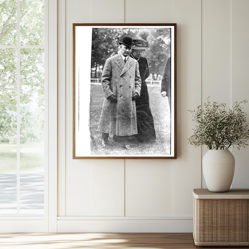 Historic E.H. Gary and wife Print, Vintage Art