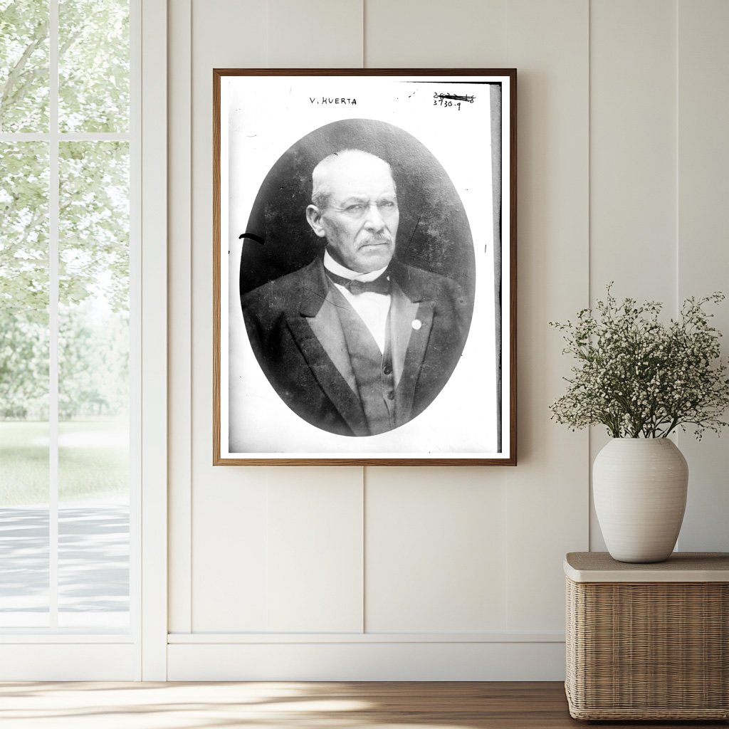 Historic V. Huerta Print, Vintage Art