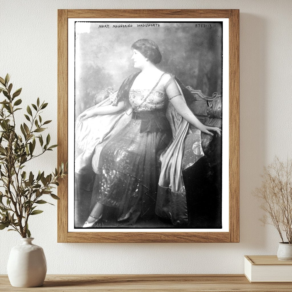 Historic Mary Mannering Wadsworth Print, Vintage Art