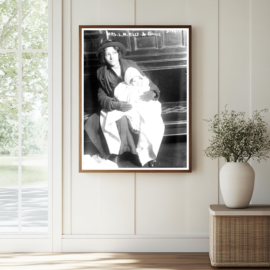 Historic Mrs. L.M. Riley and Emilie Print, Vintage Art