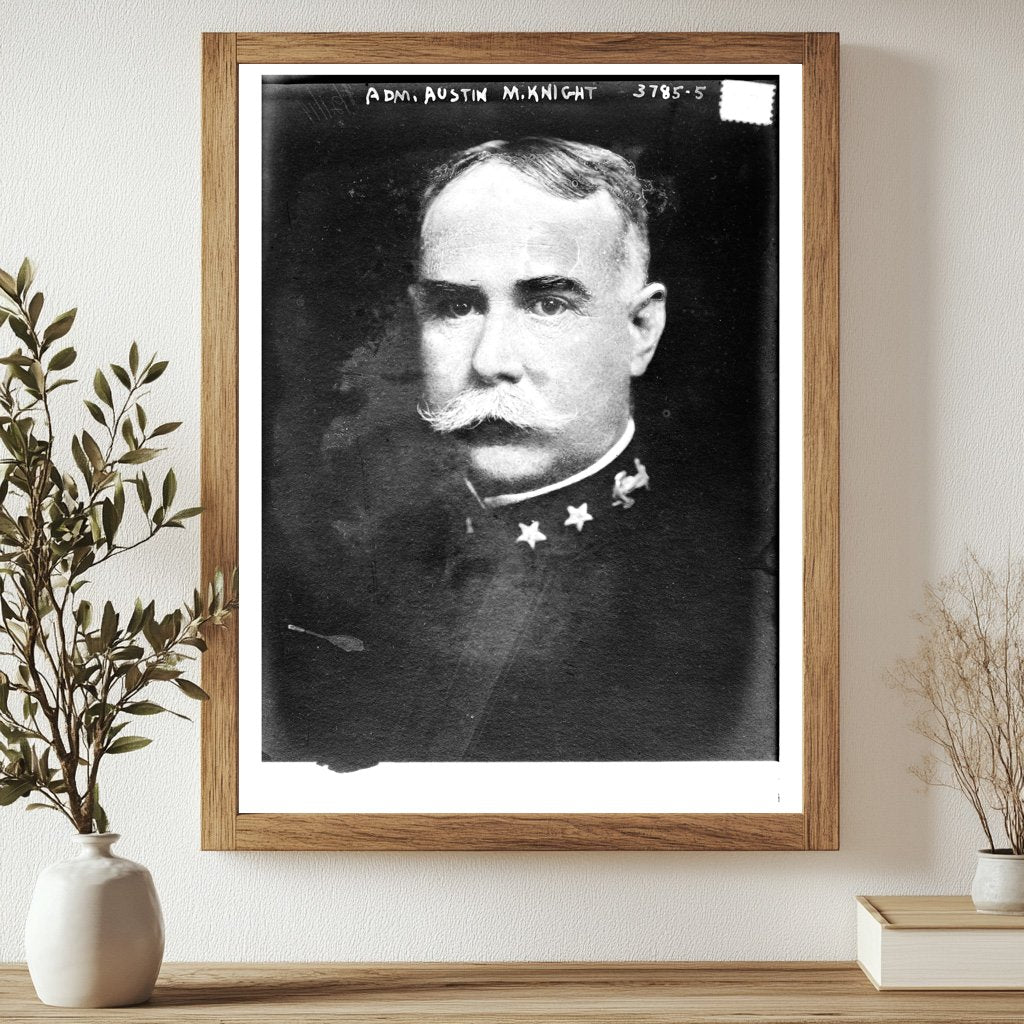 Historic Adm. Austin M. Knight Print, Vintage Art