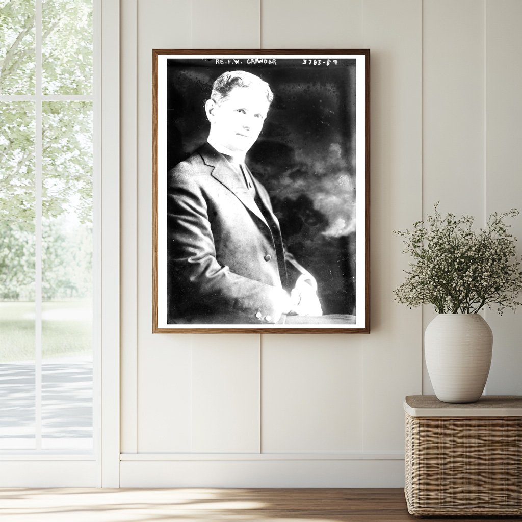 Historic Re. F.W. Crowder Print, Vintage Art