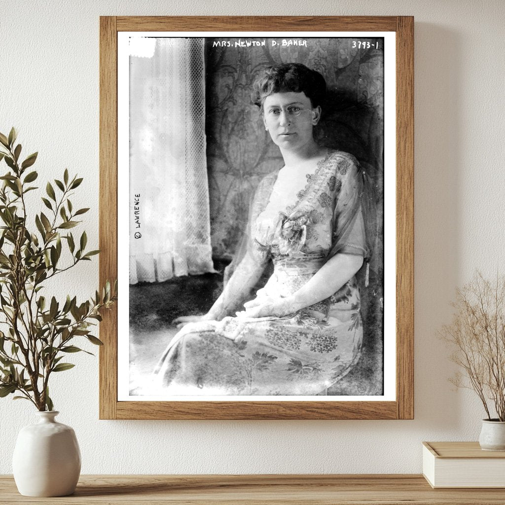 Historic Mrs. Newton D. Baker Print, Vintage Art