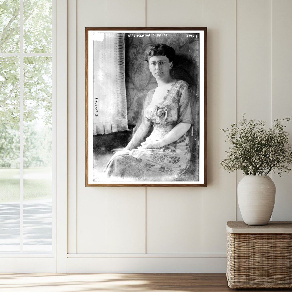 Historic Mrs. Newton D. Baker Print, Vintage Art