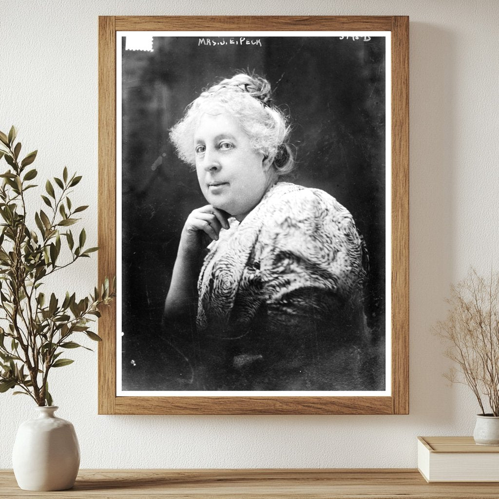 Historic Mrs. J.E. Peck Print, Vintage Art