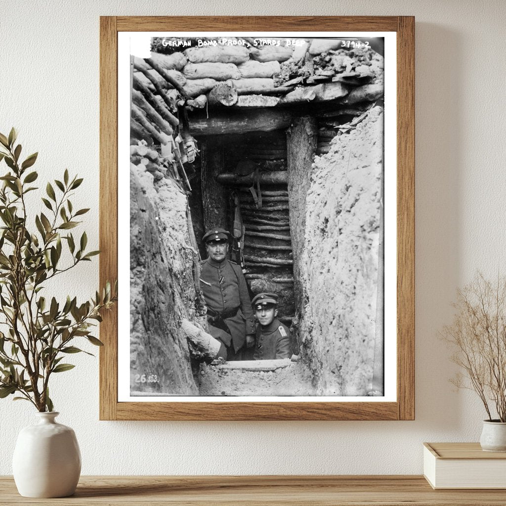 Historic German Bomb-proof shelter, 5 yards deep Print, Vintage Art