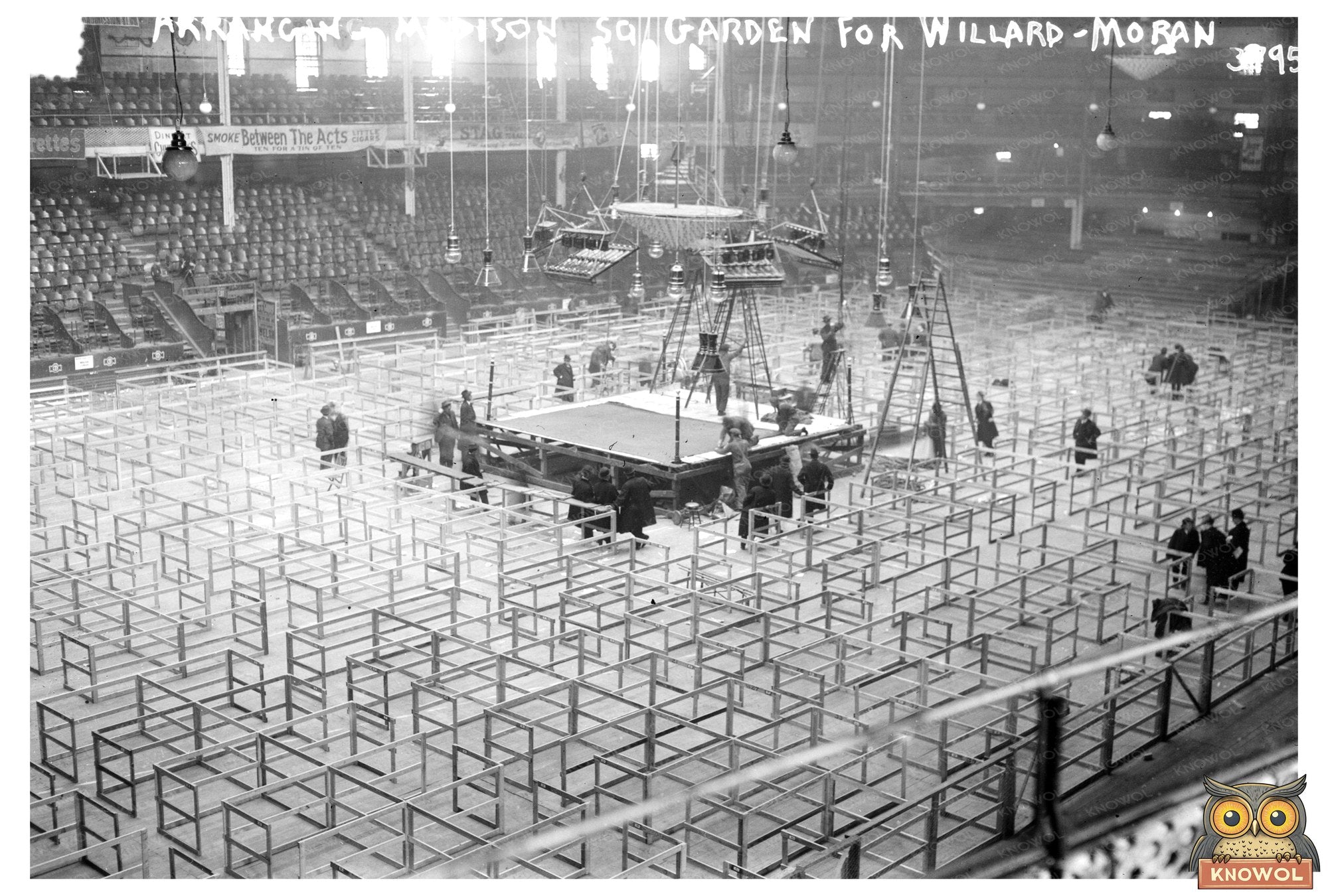 1916 Madison Square Garden: Boxing Match Preparations
