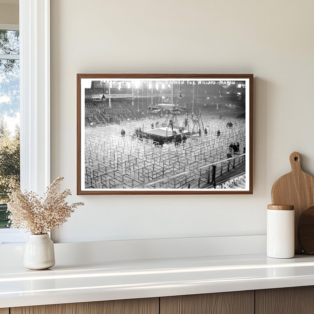 1916 Madison Square Garden: Boxing Match Preparations