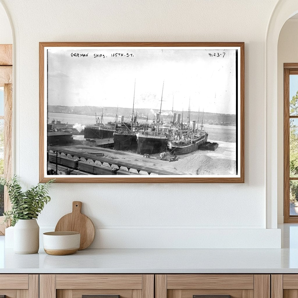 Historic German Ships Docked at NYCs 135th Street