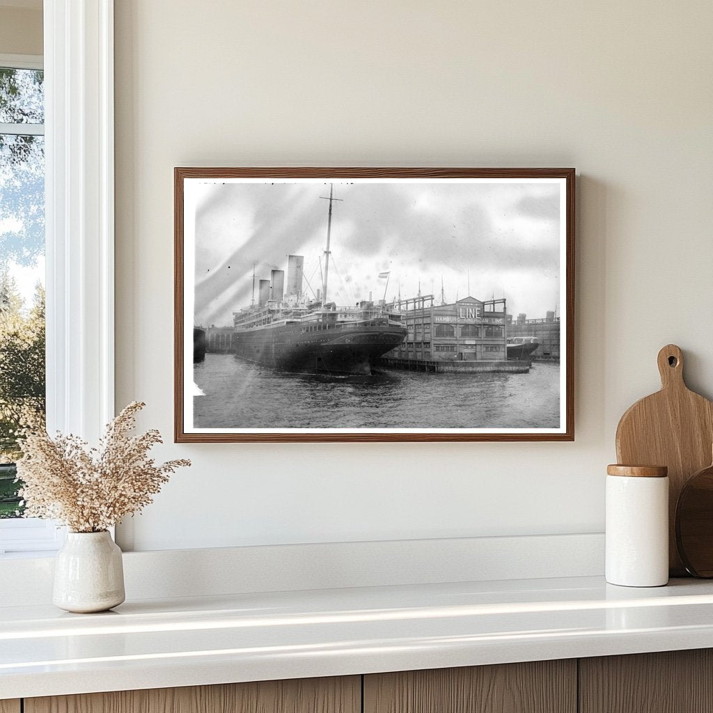 Historic German Ships Docked in Hoboken, 1916