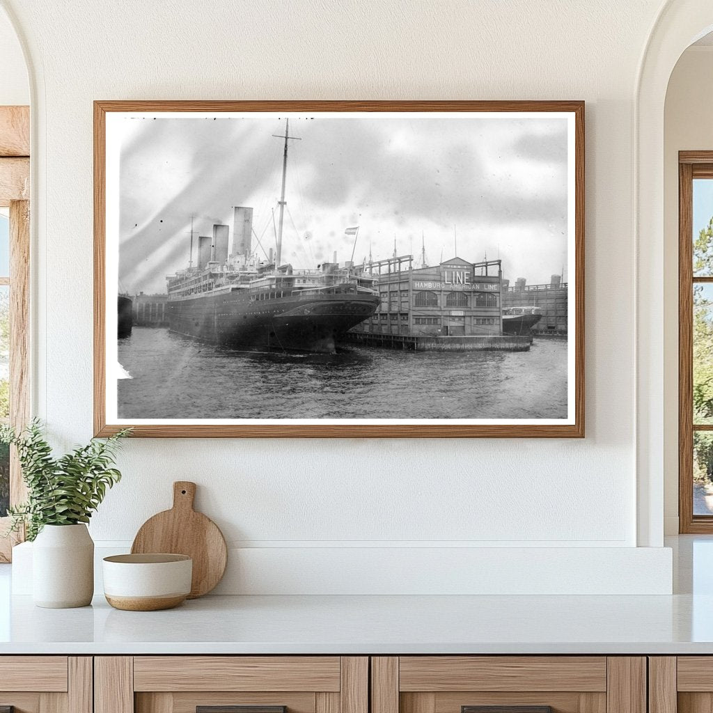Historic German Ships Docked in Hoboken, 1916