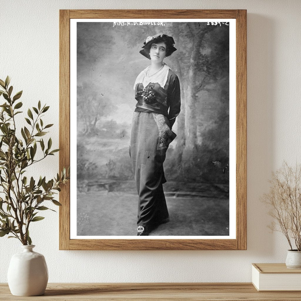 Historic Mrs. A.D. Biddle Jr. Print, Vintage Art