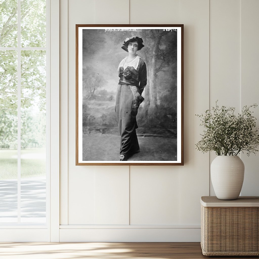Historic Mrs. A.D. Biddle Jr. Print, Vintage Art