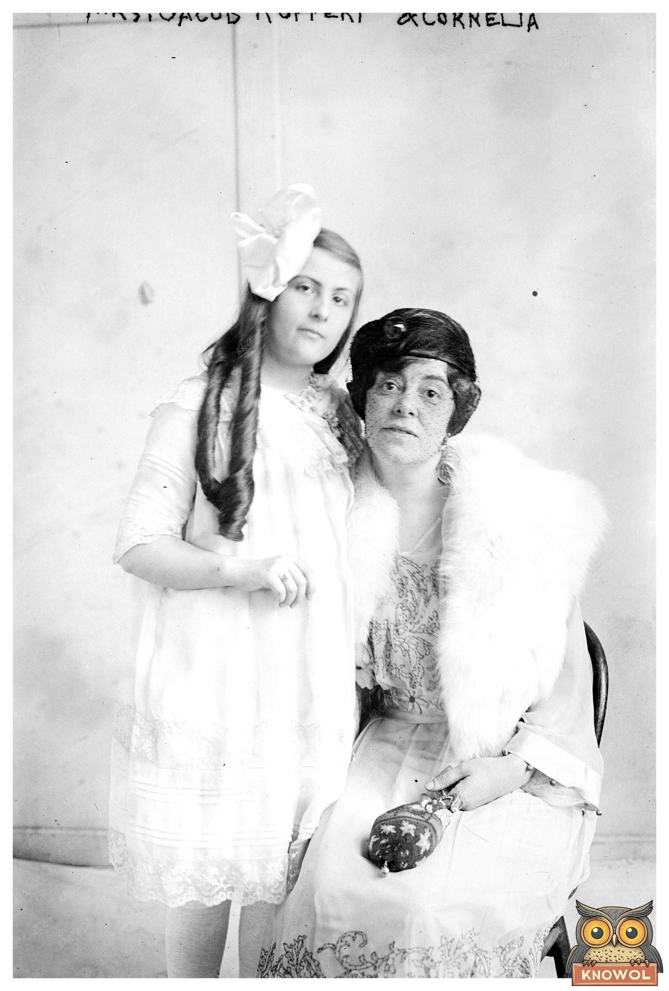 Elegant 1916 Portrait of Mrs. George Ruppert & Cornelia