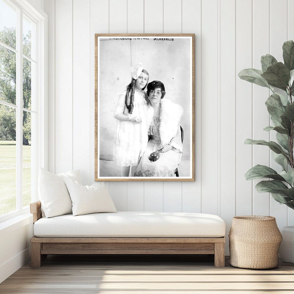 Elegant 1916 Portrait of Mrs. George Ruppert & Cornelia