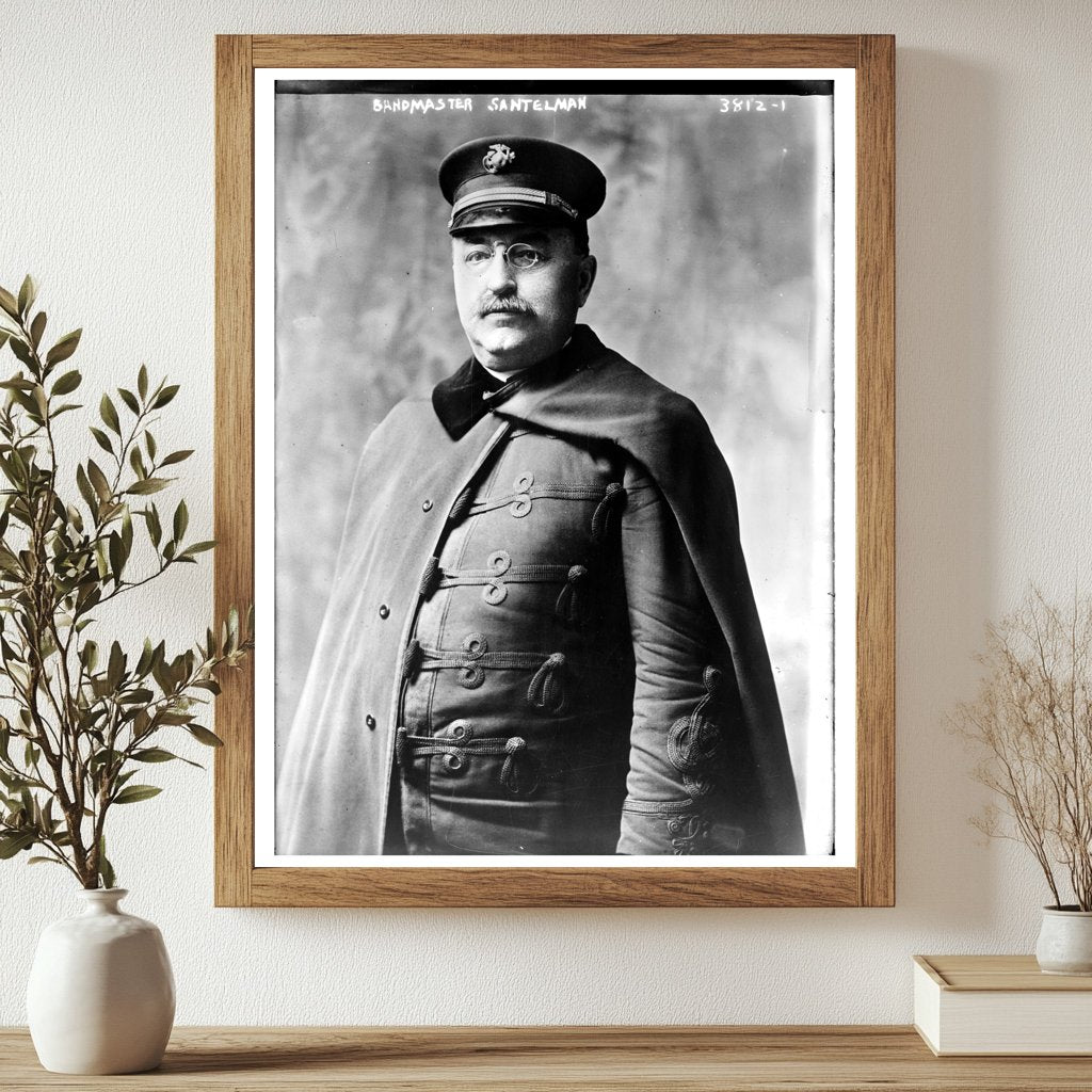 Historic Bandmaster Santelman Print, Vintage Art