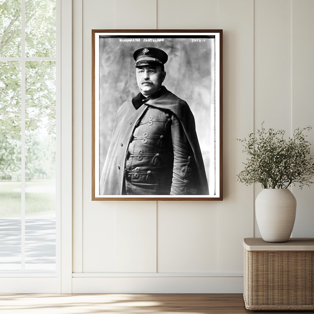 Historic Bandmaster Santelman Print, Vintage Art