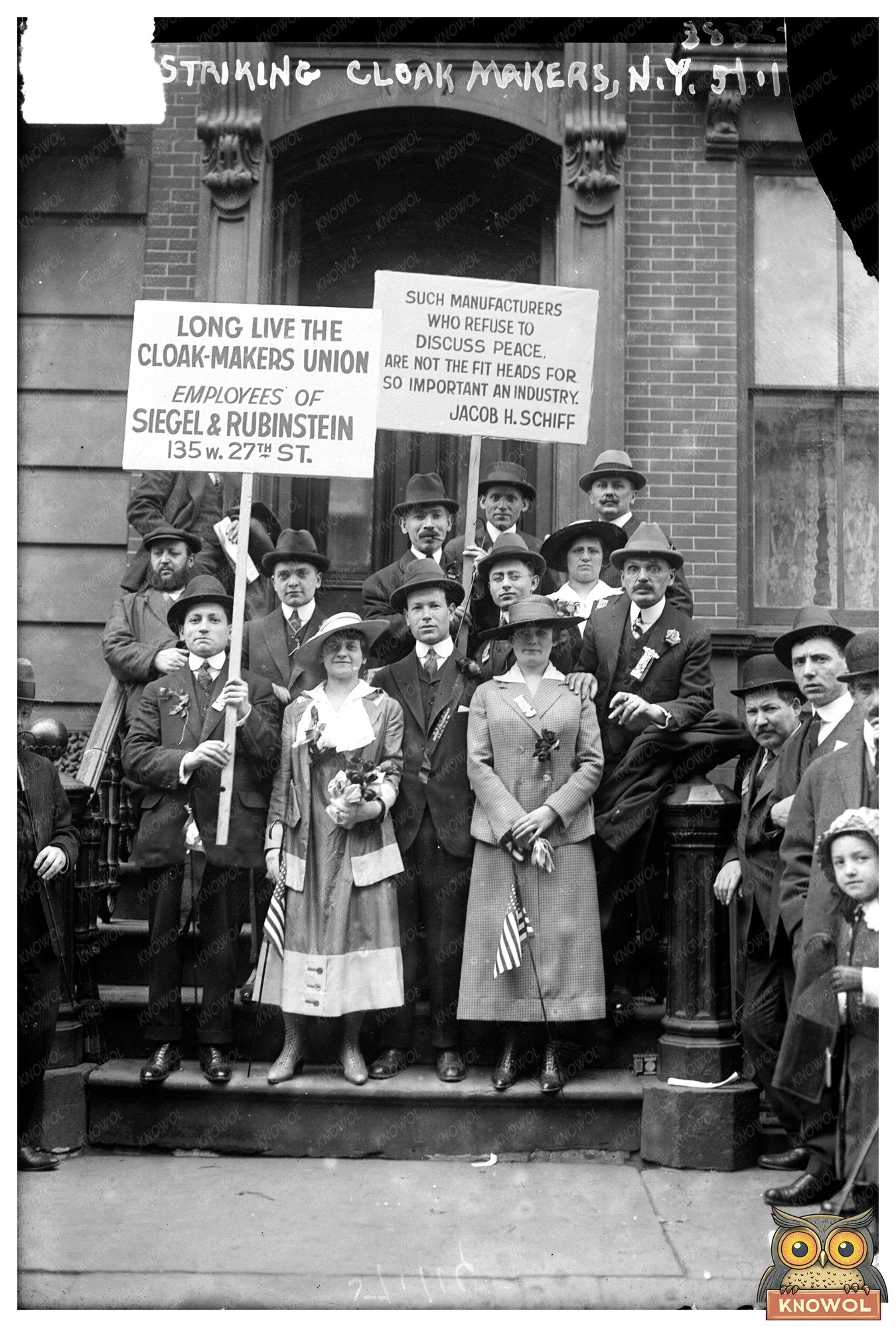 1916 New York Cloak Makers Strike: Picketing Steps Scene