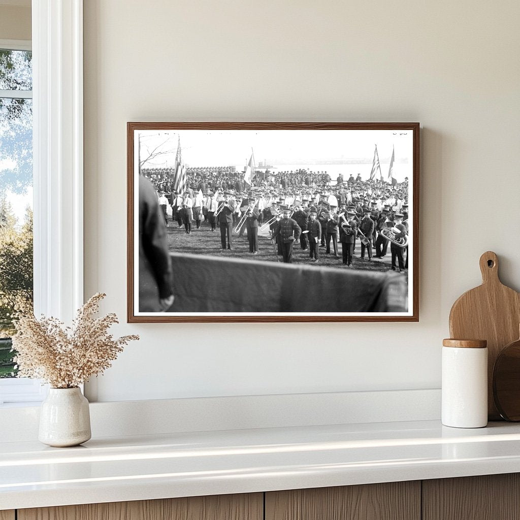 Patriotic Flag Raising at NYC Battery, 1916