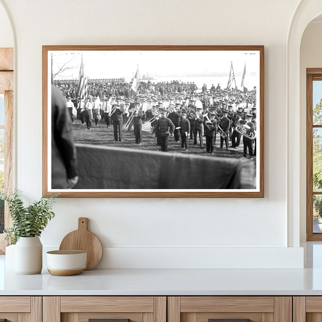 Patriotic Flag Raising at NYC Battery, 1916