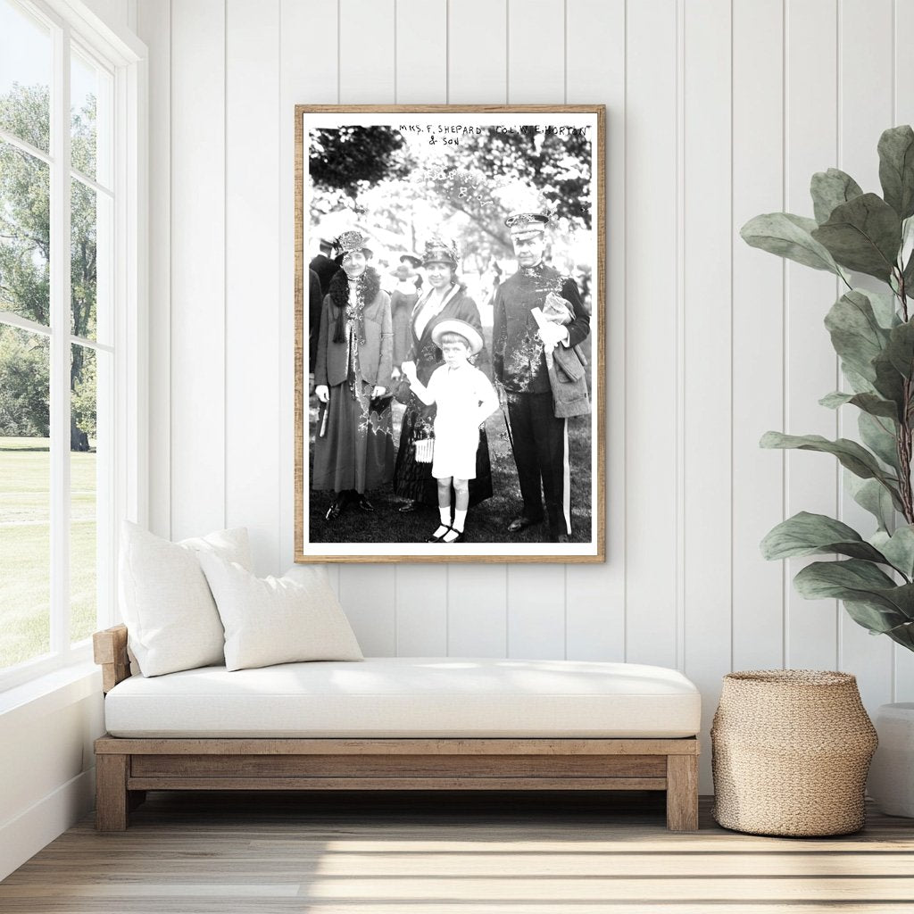 1916 Family Portrait: Mrs. Shepard, Son & Col. Horton