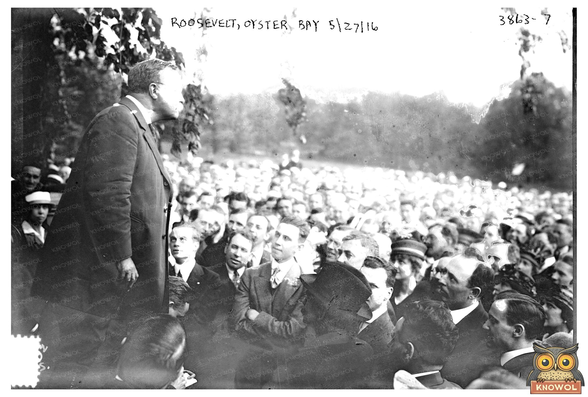 Tranquil Roosevelt in Oyster Bay, 1916 Glass Negative