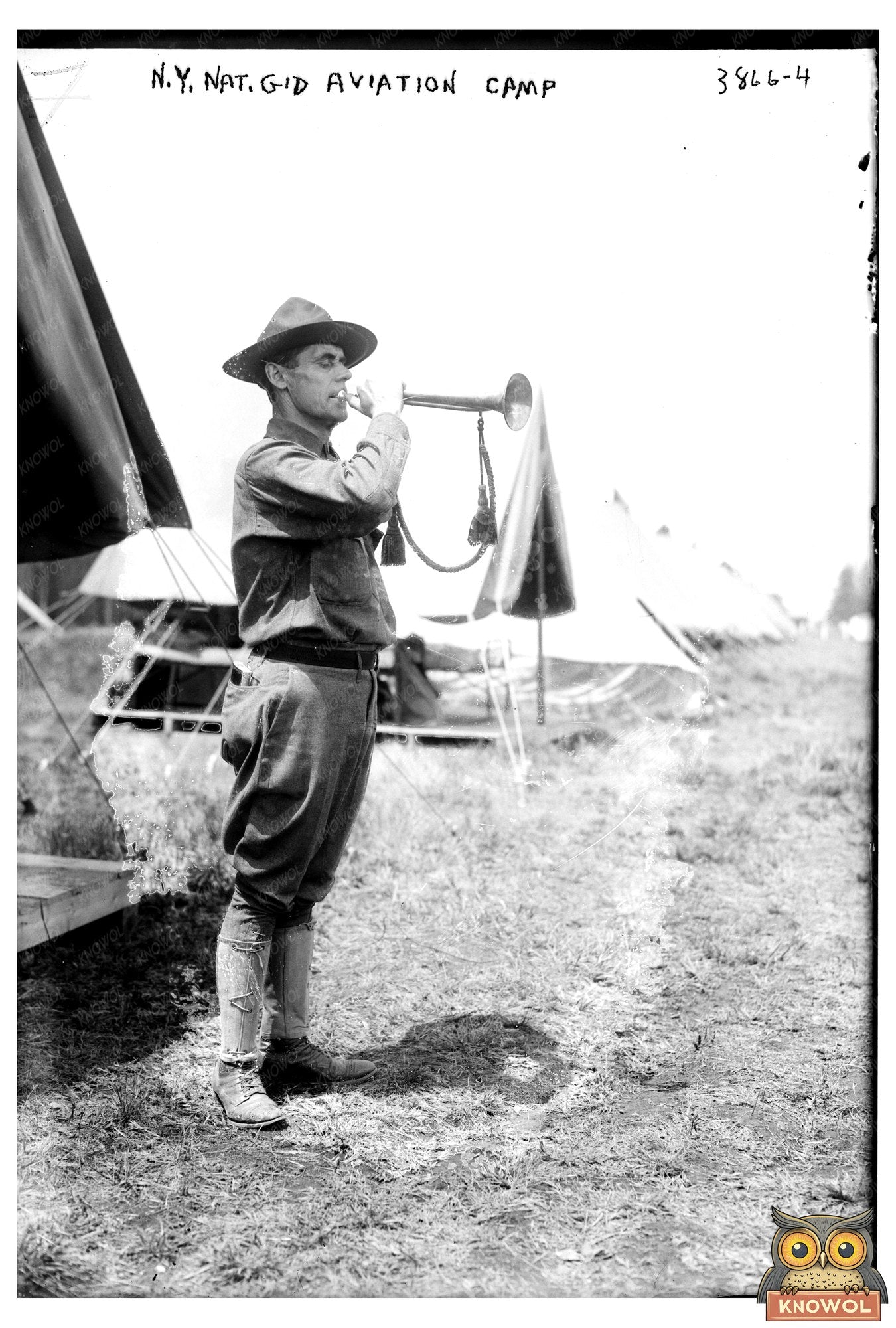 Vintage New York National Guard Aviation Camp Photo