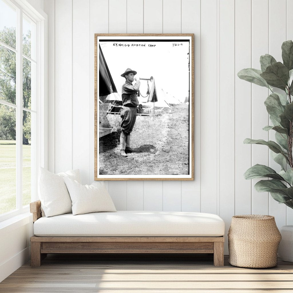 Vintage New York National Guard Aviation Camp Photo