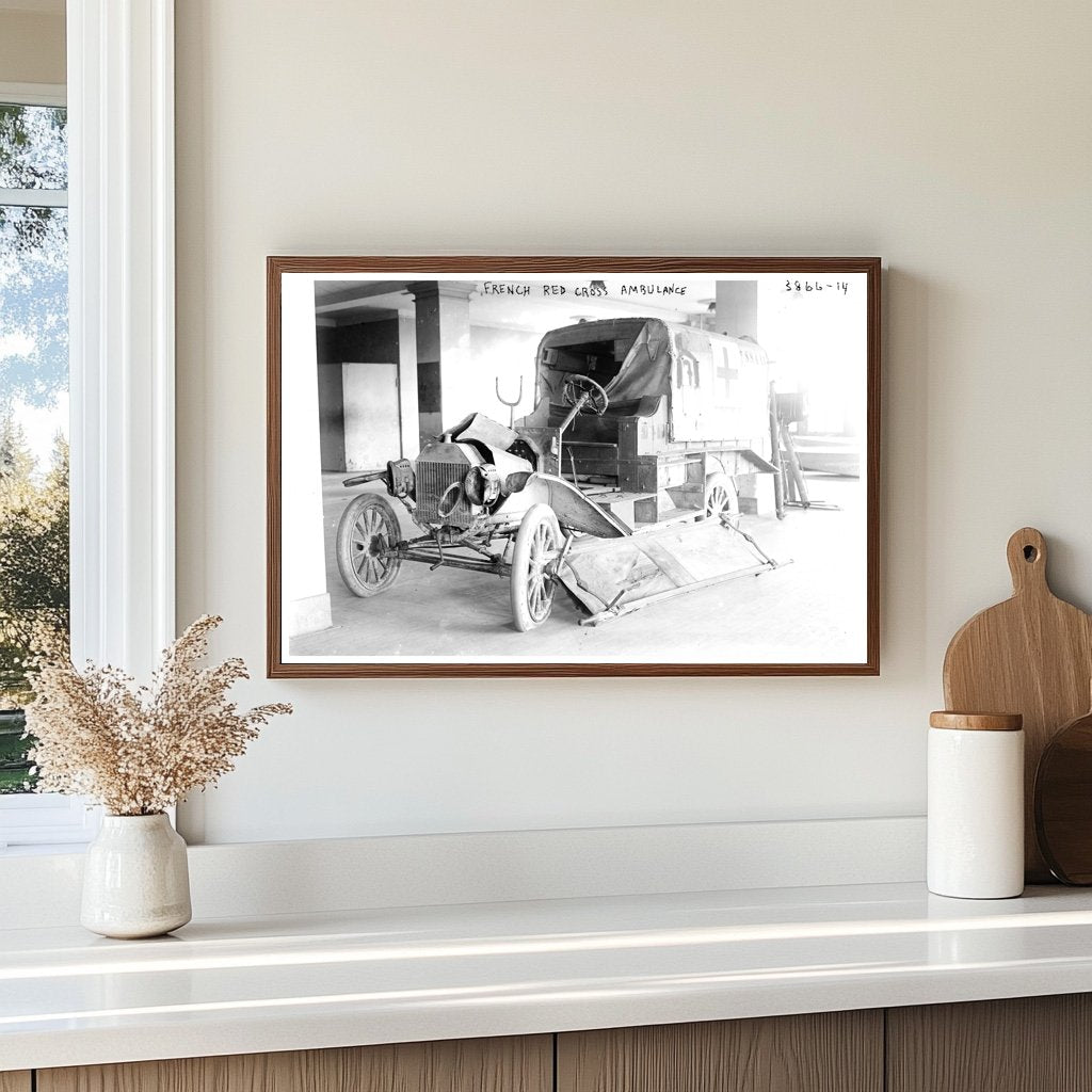 1916 French Red Cross Ambulance in War Zone