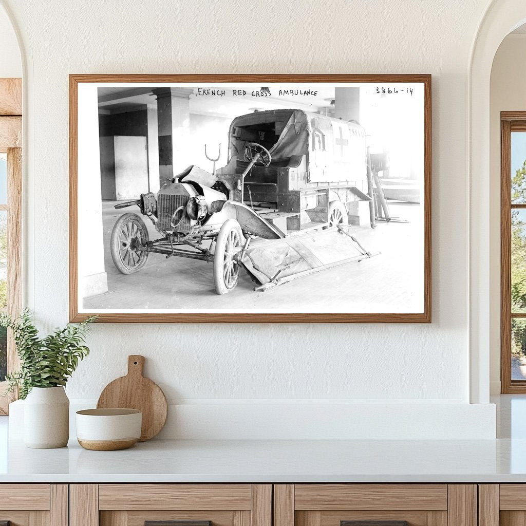 1916 French Red Cross Ambulance in War Zone