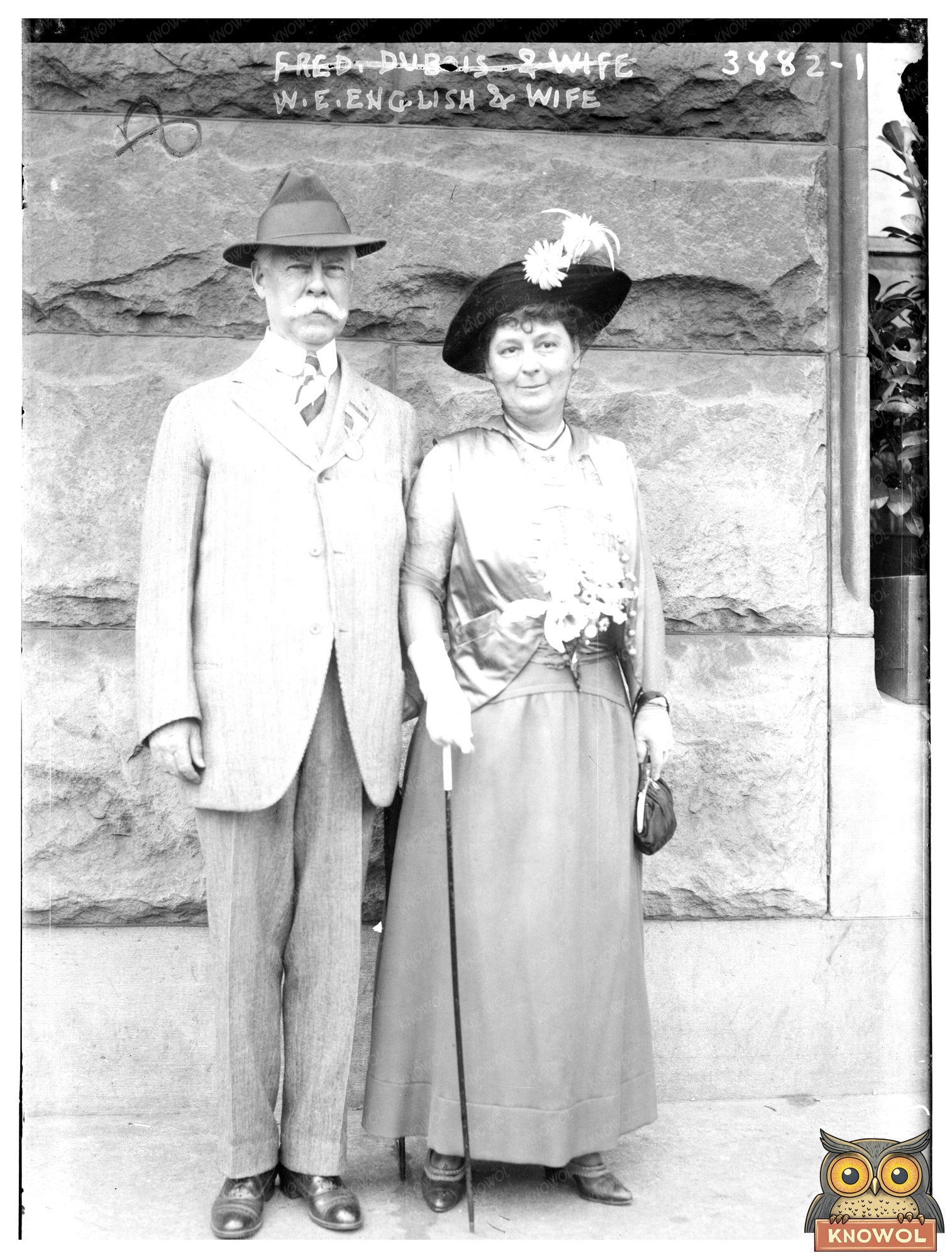 Historic W.E. English & wife Print, Vintage Art