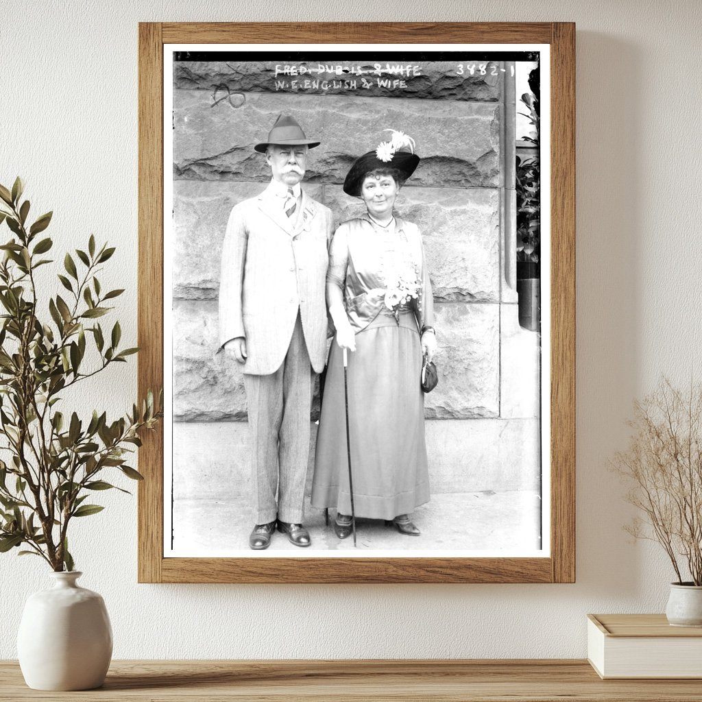Historic W.E. English & wife Print, Vintage Art