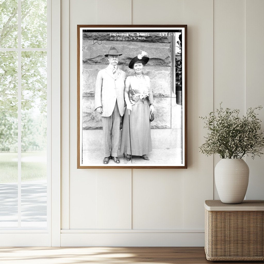 Historic W.E. English & wife Print, Vintage Art