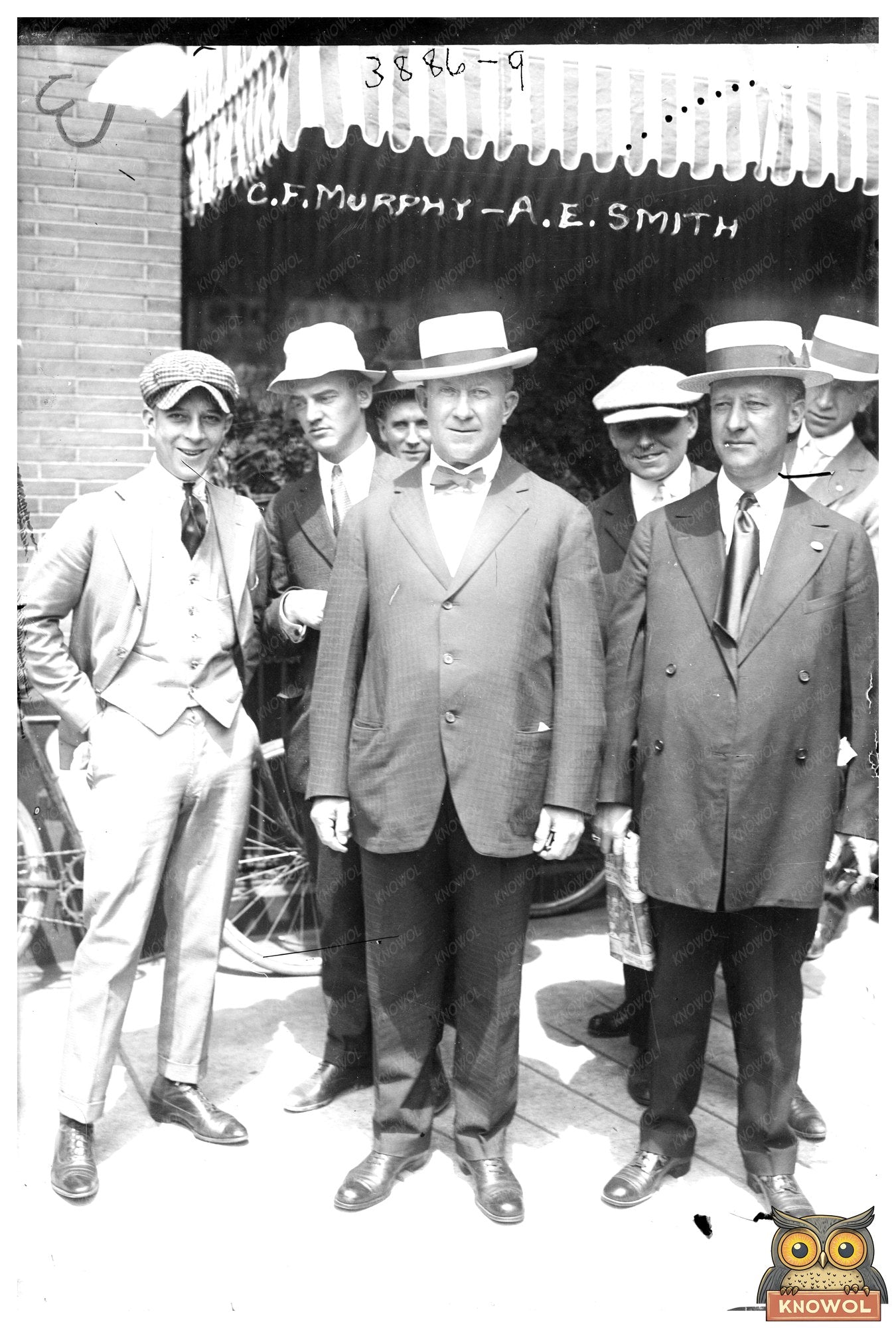 1916 Glass Negative of Two Historical Figures