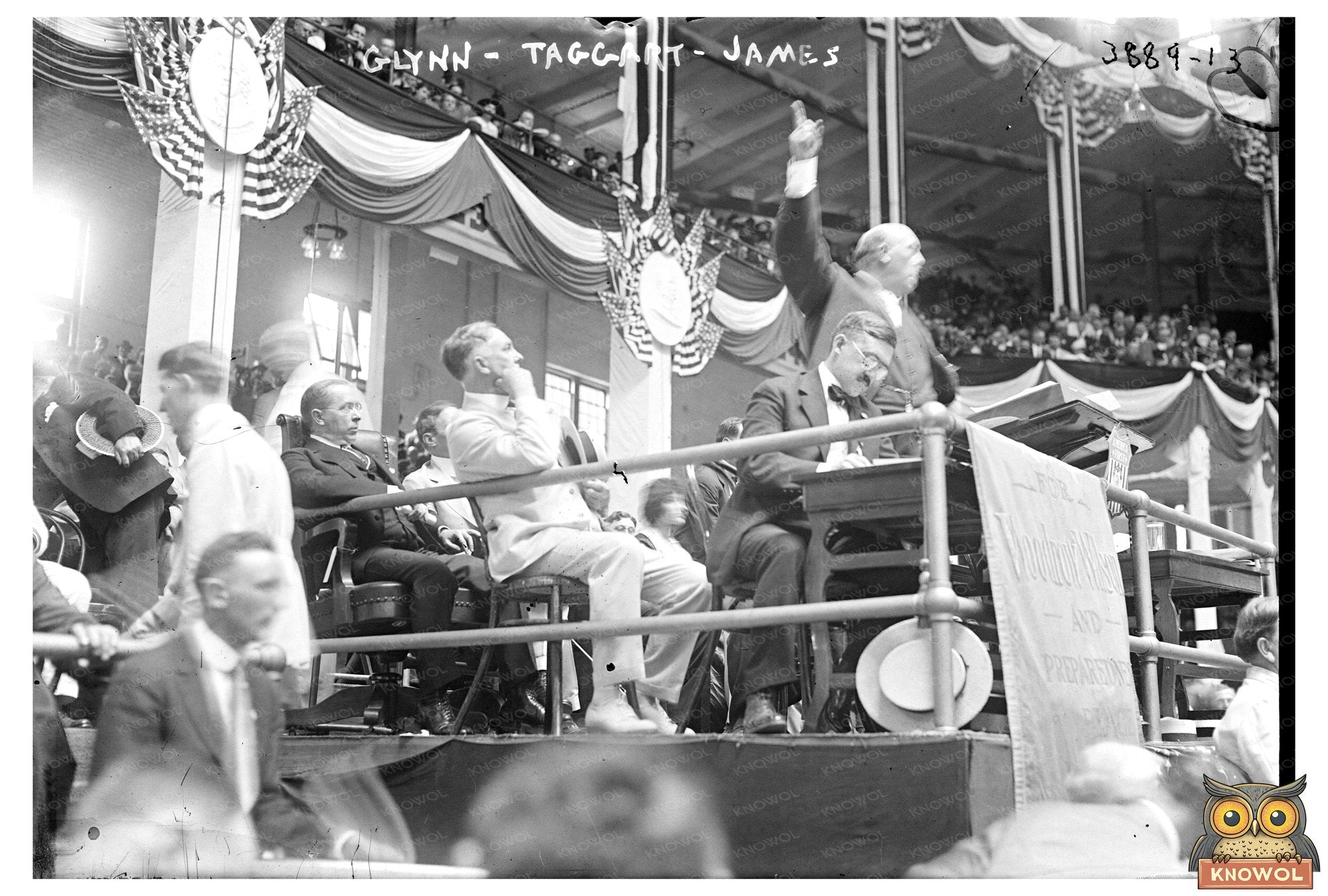 1916 Trio Portrait: Glynn, Taggart, and James