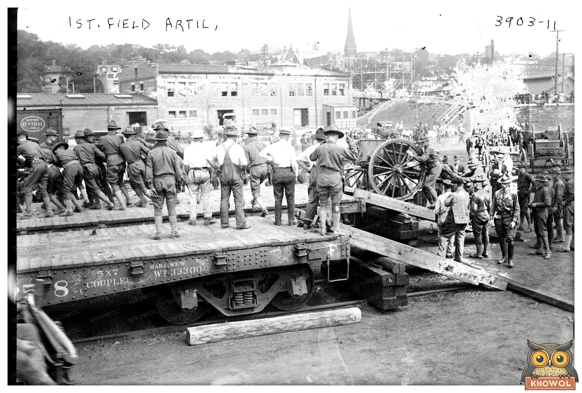 1916 World War I Field Artillery in Action