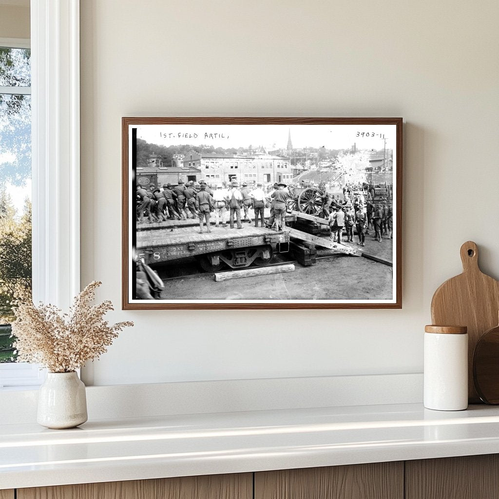 1916 World War I Field Artillery in Action