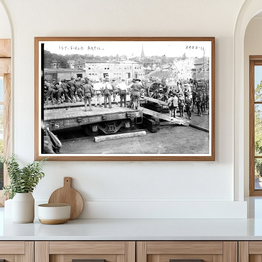 1916 World War I Field Artillery in Action