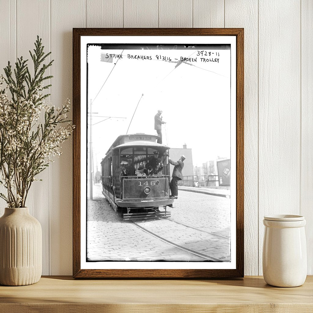 1916 Labor Struggle: Strike Breakers & Broken Trolley