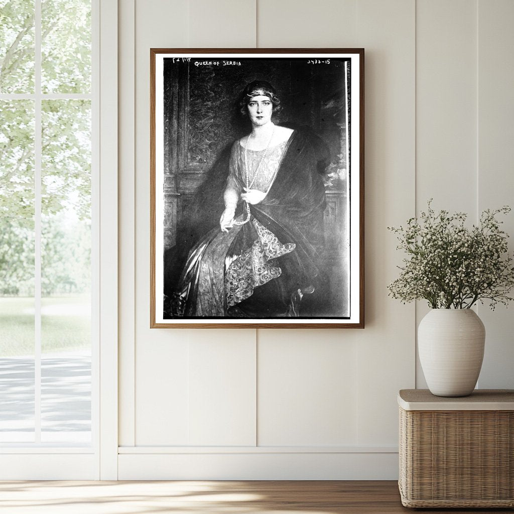 Historic Queen of Serbia Print, Vintage Art