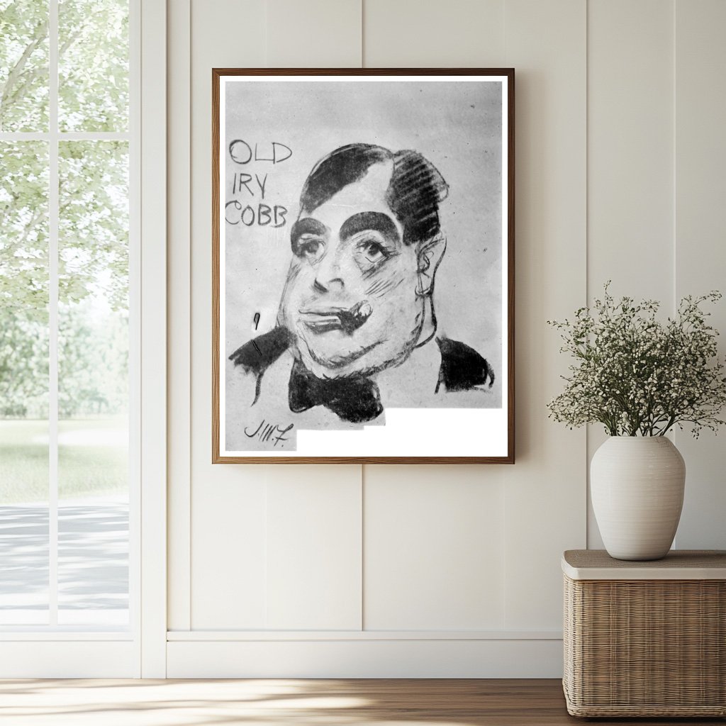 Historic Irvin Cobb Print, Vintage Art
