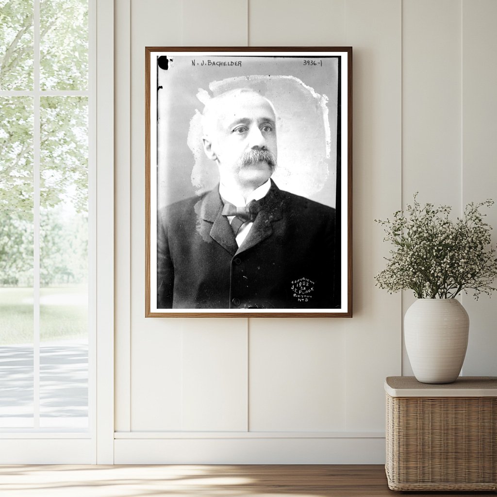 Historic N.J. Bachelder Print, Vintage Art