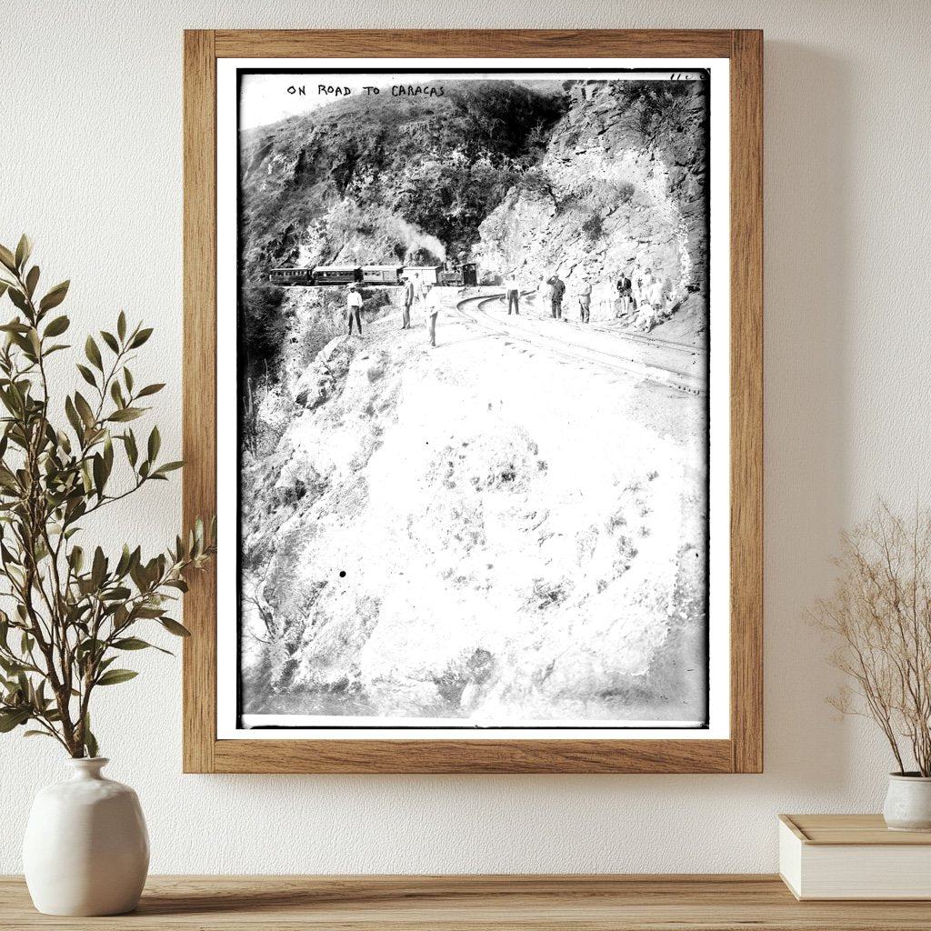 Historic On road to Caracas Print, Vintage Art
