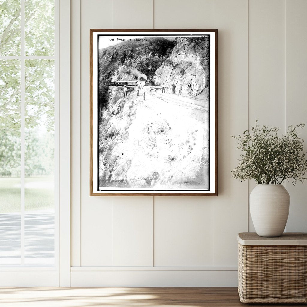 Historic On road to Caracas Print, Vintage Art