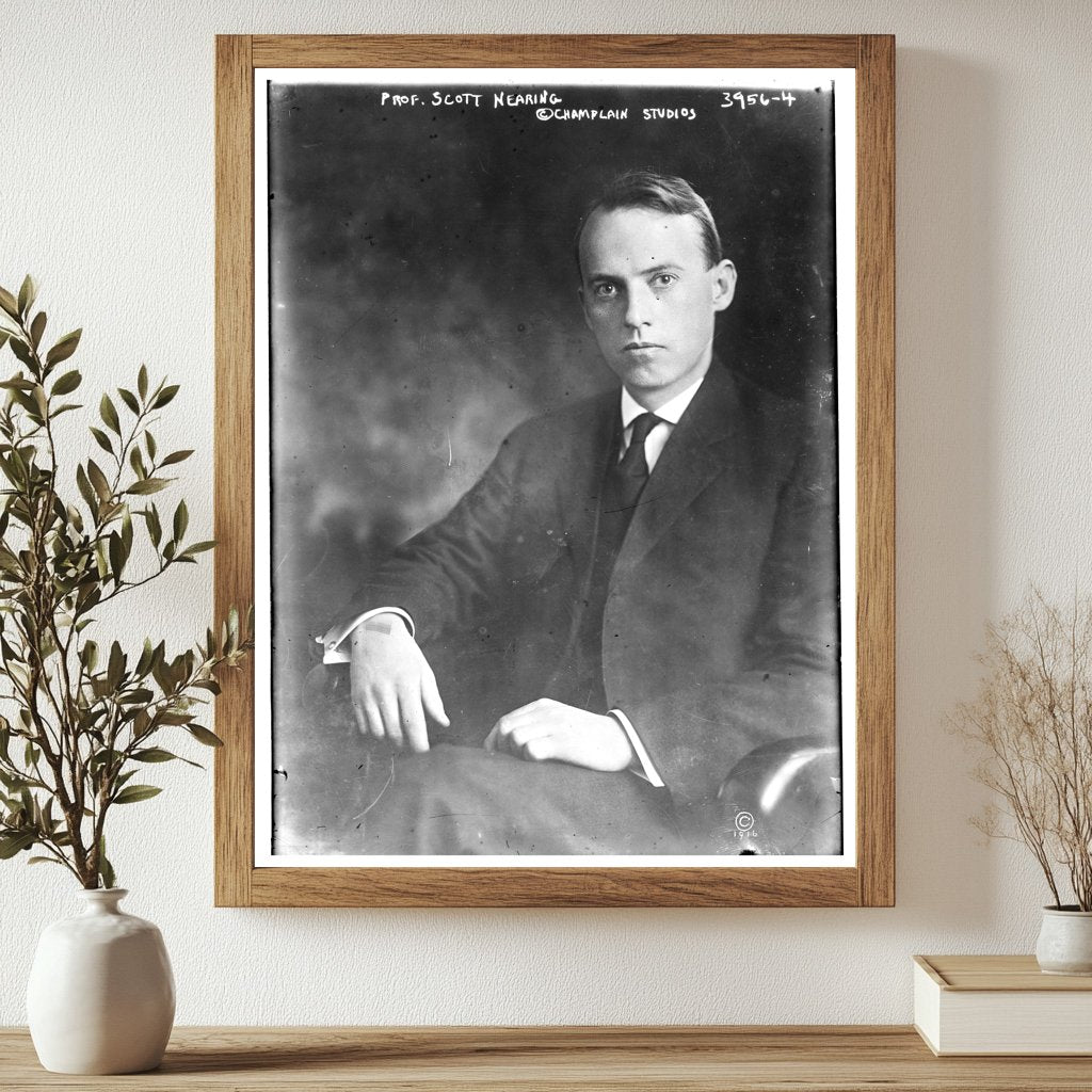Historic Prof. Scott Nearing Print, Vintage Art